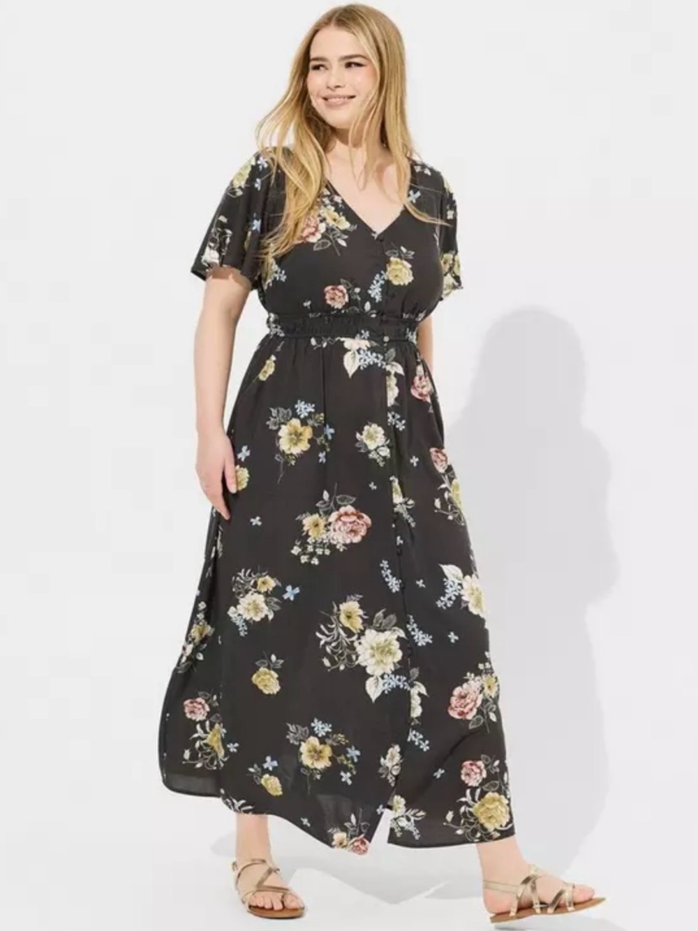 TORRID Floral V-Neck Maxi Dress